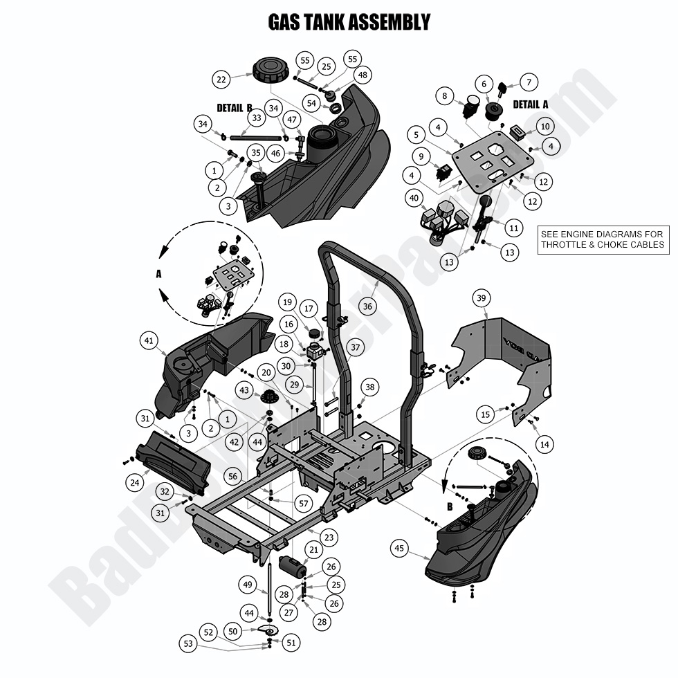 1745 - Bad Boy Mower Parts Lookup > 2018 > Maverick > Gas Tank Assembly